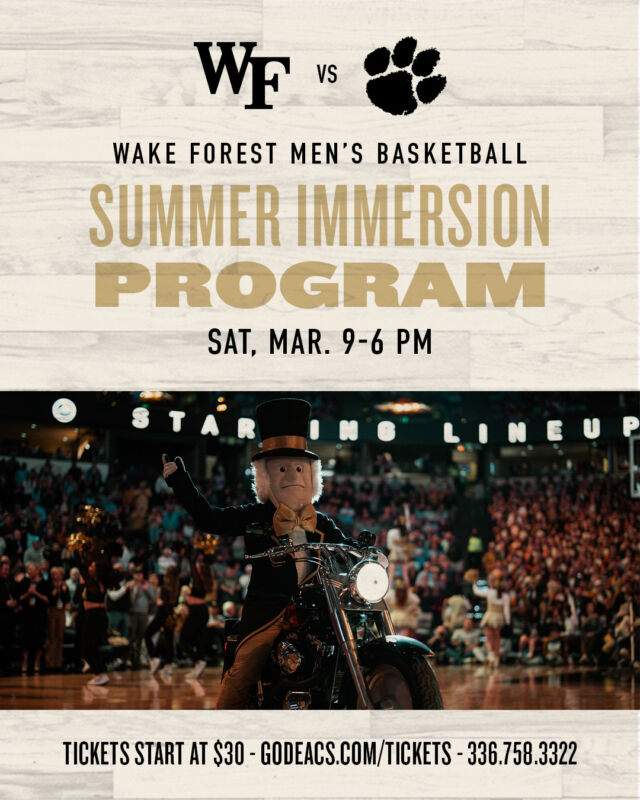 Summer Immersion participants from SIP2023 and SIP2024 are invited to attend the 3/9 WFU basketball game. Students should check their email for more information and to purchase specially discounted tickets.

#WakeForest #SummerImmersion